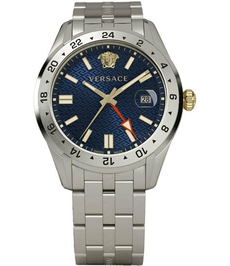 Greca Time GMT Watch Silver 